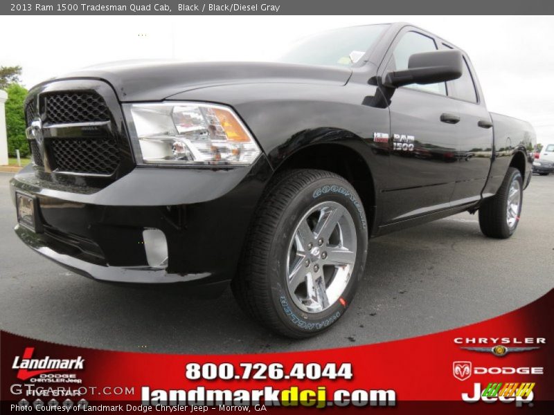 Black / Black/Diesel Gray 2013 Ram 1500 Tradesman Quad Cab