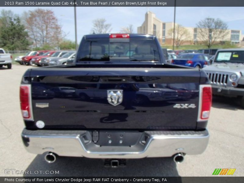 True Blue Pearl / Canyon Brown/Light Frost Beige 2013 Ram 1500 Laramie Quad Cab 4x4