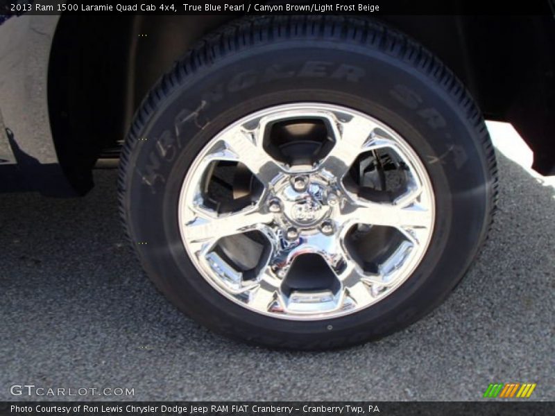 True Blue Pearl / Canyon Brown/Light Frost Beige 2013 Ram 1500 Laramie Quad Cab 4x4