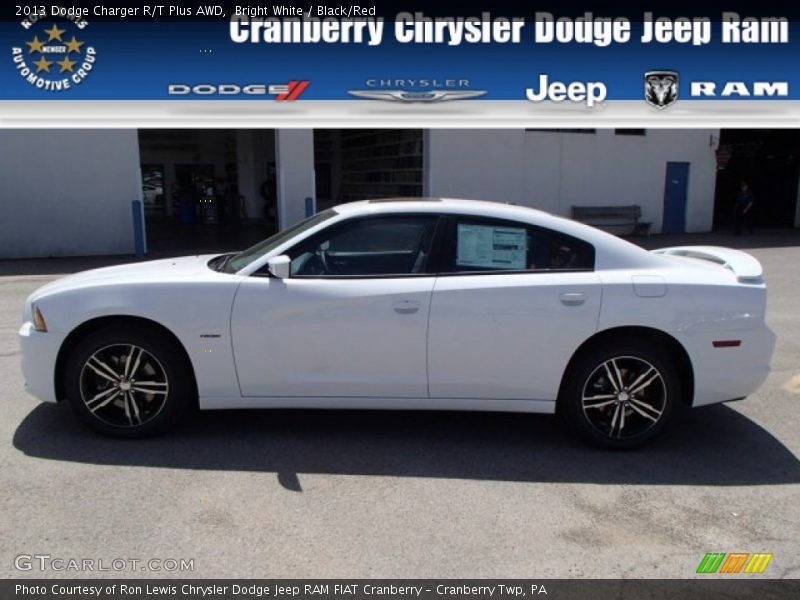 Bright White / Black/Red 2013 Dodge Charger R/T Plus AWD