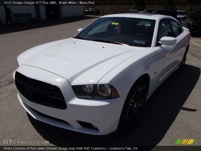 Bright White / Black/Red 2013 Dodge Charger R/T Plus AWD