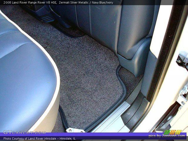 Zermatt Silver Metallic / Navy Blue/Ivory 2008 Land Rover Range Rover V8 HSE