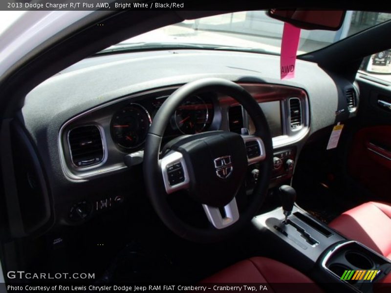 Bright White / Black/Red 2013 Dodge Charger R/T Plus AWD