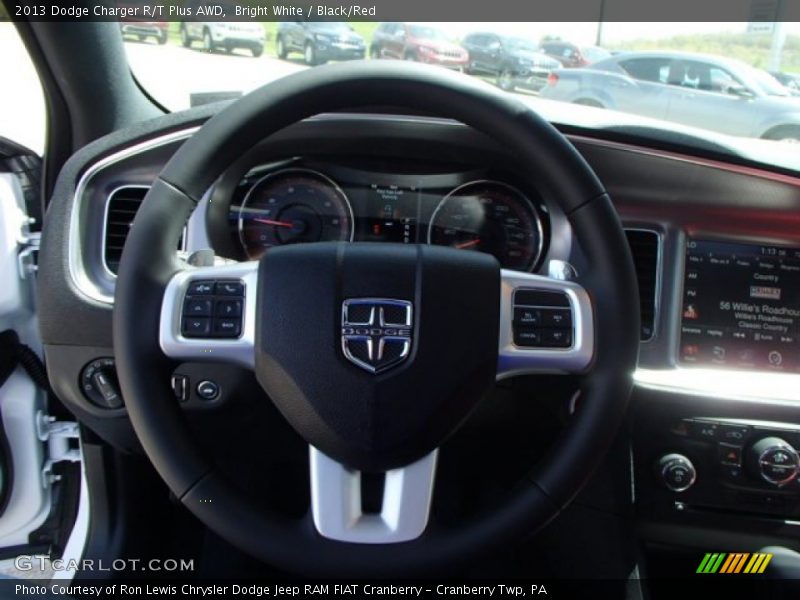 Bright White / Black/Red 2013 Dodge Charger R/T Plus AWD