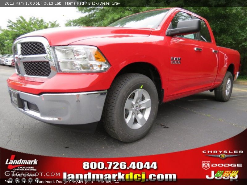 Flame Red / Black/Diesel Gray 2013 Ram 1500 SLT Quad Cab