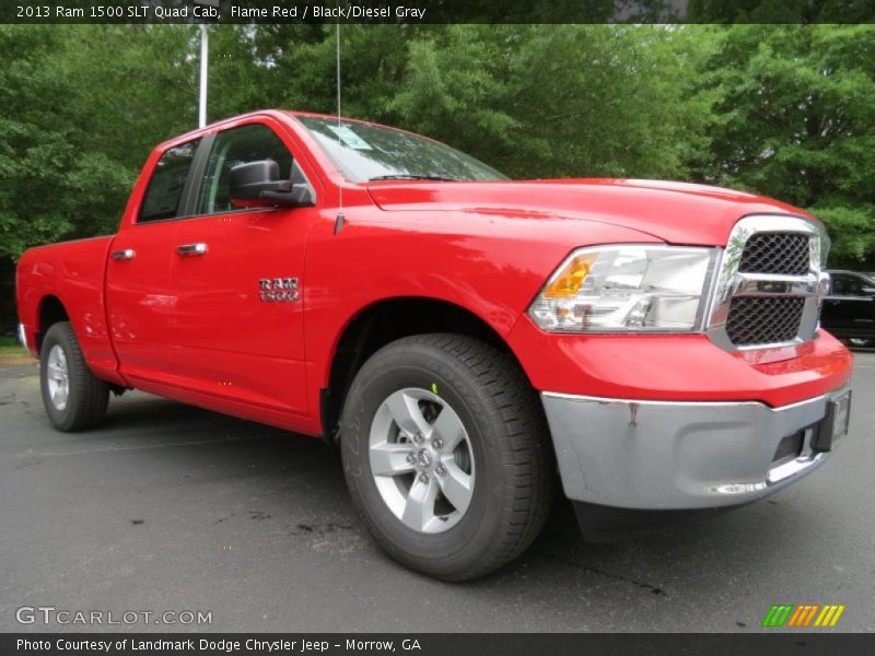 Flame Red / Black/Diesel Gray 2013 Ram 1500 SLT Quad Cab