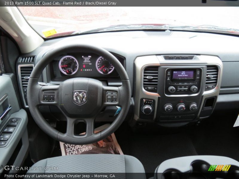 Flame Red / Black/Diesel Gray 2013 Ram 1500 SLT Quad Cab