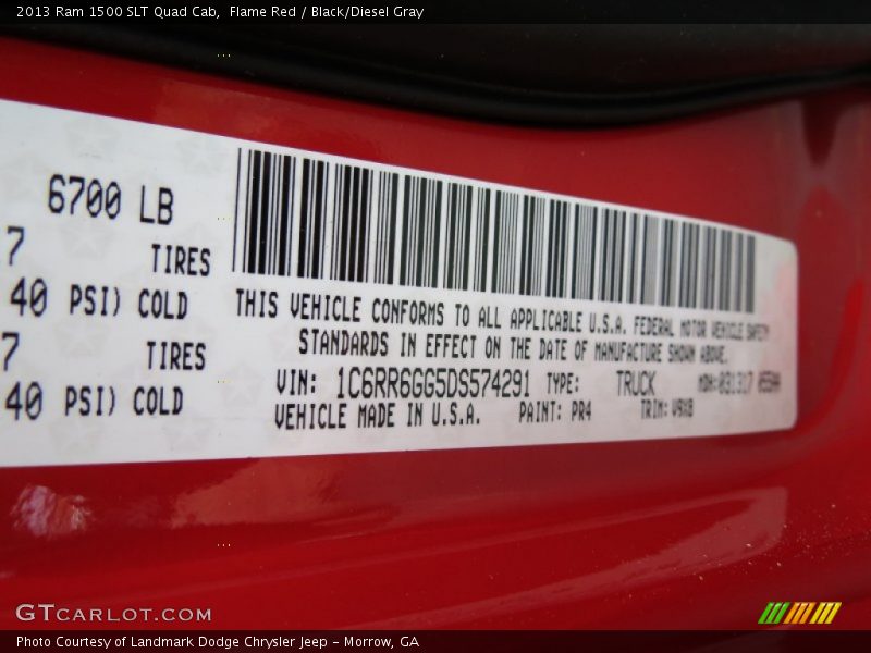 Flame Red / Black/Diesel Gray 2013 Ram 1500 SLT Quad Cab