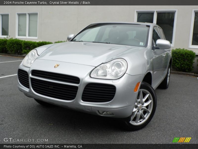 Crystal Silver Metallic / Black 2004 Porsche Cayenne Turbo