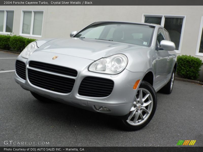 Crystal Silver Metallic / Black 2004 Porsche Cayenne Turbo