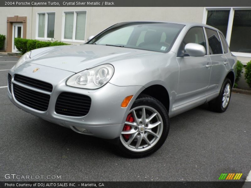 Crystal Silver Metallic / Black 2004 Porsche Cayenne Turbo