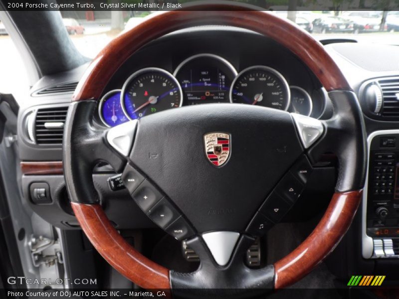 Crystal Silver Metallic / Black 2004 Porsche Cayenne Turbo