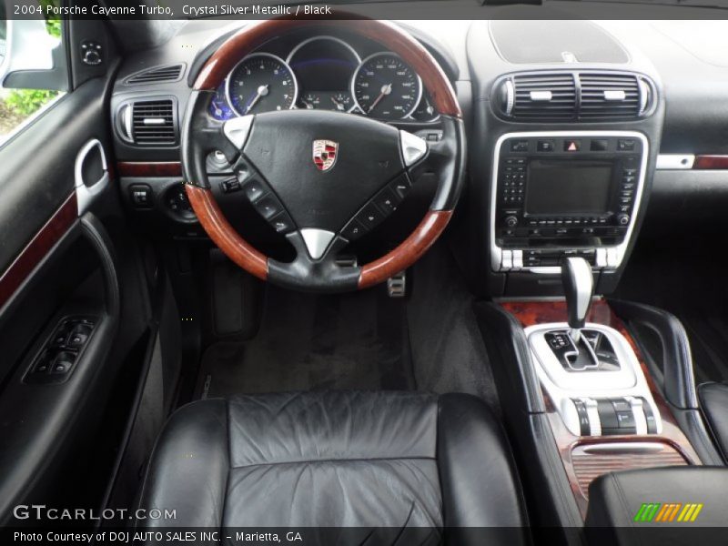Crystal Silver Metallic / Black 2004 Porsche Cayenne Turbo