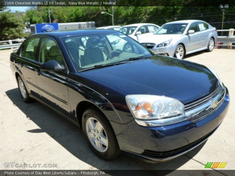 Navy Blue Metallic / Neutral 2004 Chevrolet Malibu LS V6 Sedan