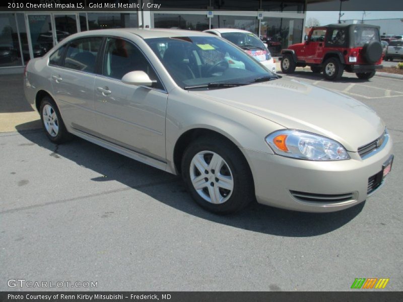 Gold Mist Metallic / Gray 2010 Chevrolet Impala LS