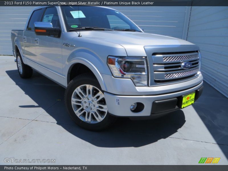 Ingot Silver Metallic / Platinum Unique Black Leather 2013 Ford F150 Platinum SuperCrew