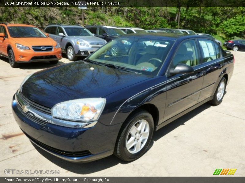 Navy Blue Metallic / Neutral 2004 Chevrolet Malibu LS V6 Sedan