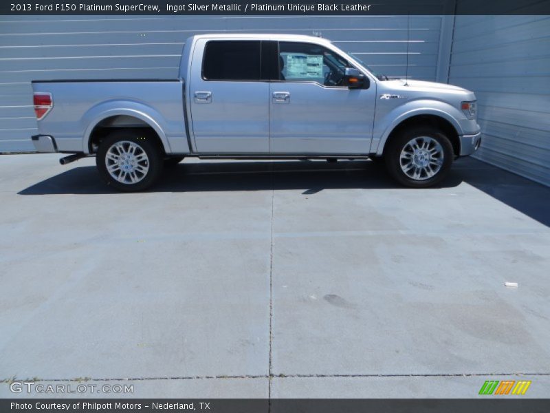 Ingot Silver Metallic / Platinum Unique Black Leather 2013 Ford F150 Platinum SuperCrew