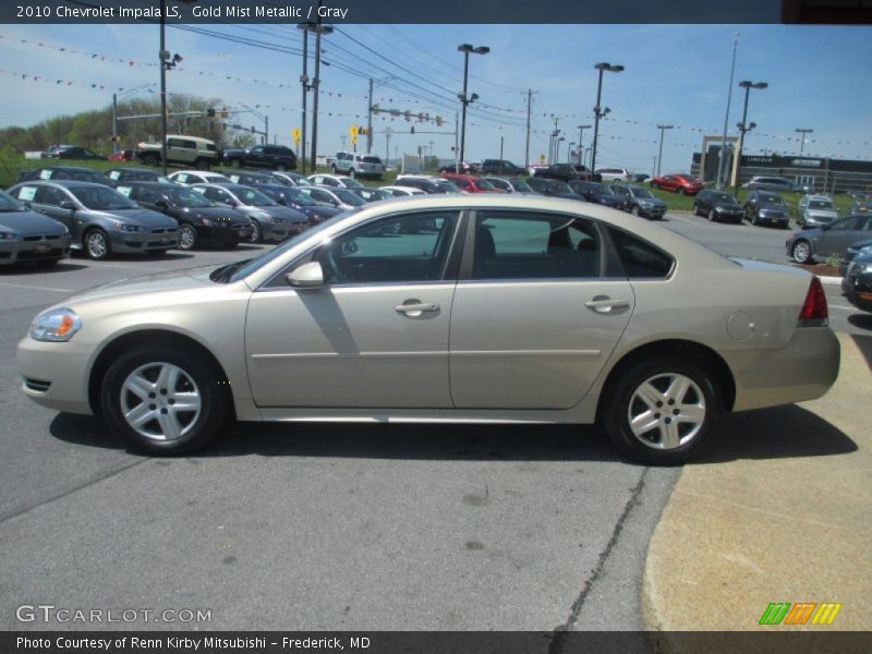 Gold Mist Metallic / Gray 2010 Chevrolet Impala LS
