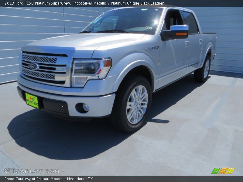Ingot Silver Metallic / Platinum Unique Black Leather 2013 Ford F150 Platinum SuperCrew