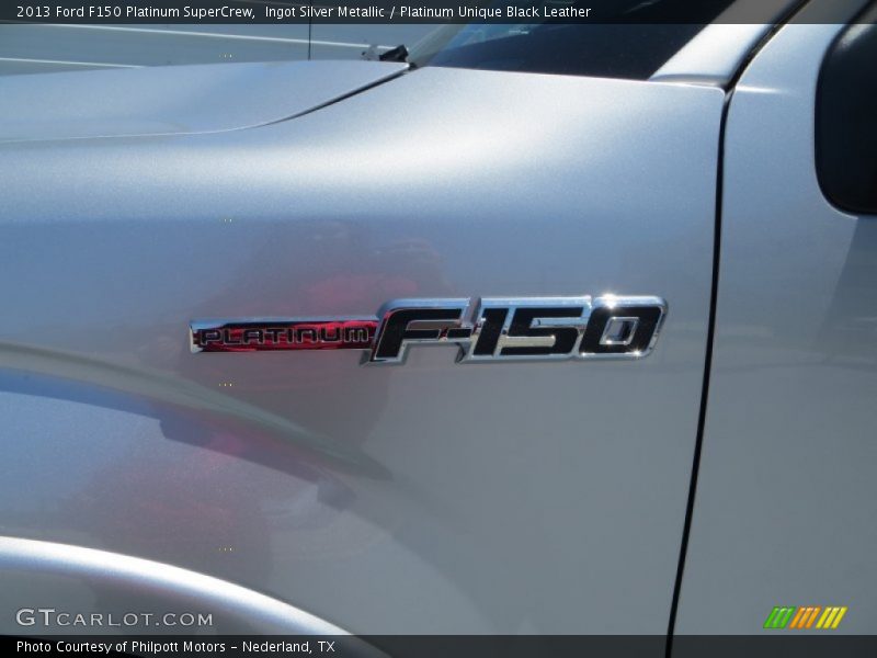 Ingot Silver Metallic / Platinum Unique Black Leather 2013 Ford F150 Platinum SuperCrew