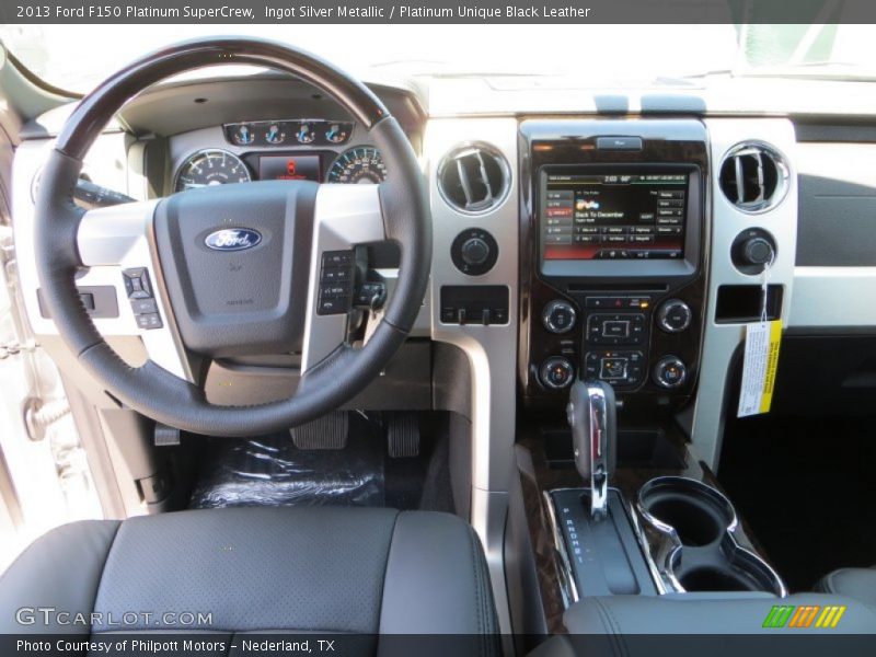 Ingot Silver Metallic / Platinum Unique Black Leather 2013 Ford F150 Platinum SuperCrew