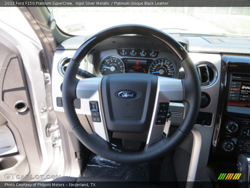 Ingot Silver Metallic / Platinum Unique Black Leather 2013 Ford F150 Platinum SuperCrew