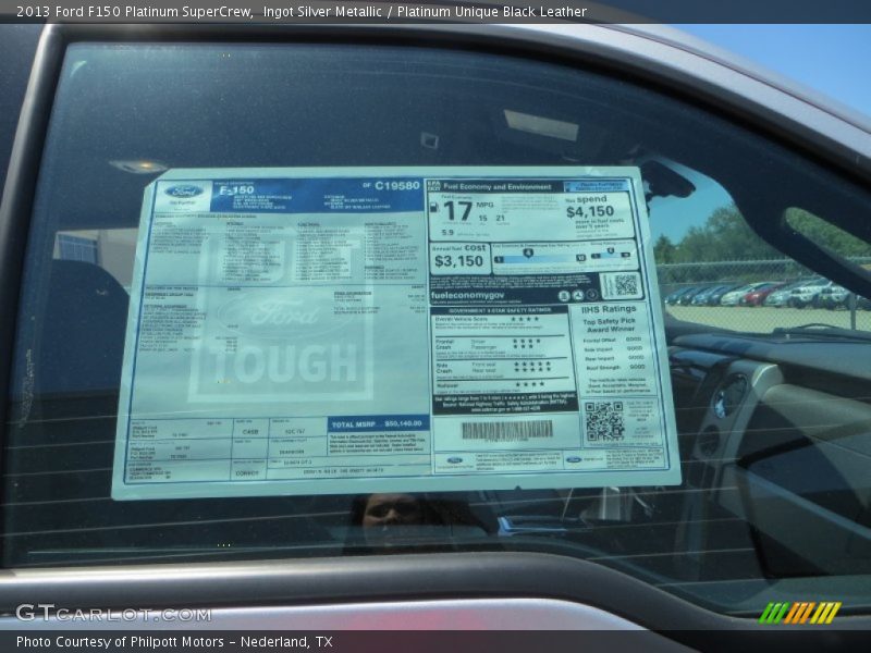 Ingot Silver Metallic / Platinum Unique Black Leather 2013 Ford F150 Platinum SuperCrew