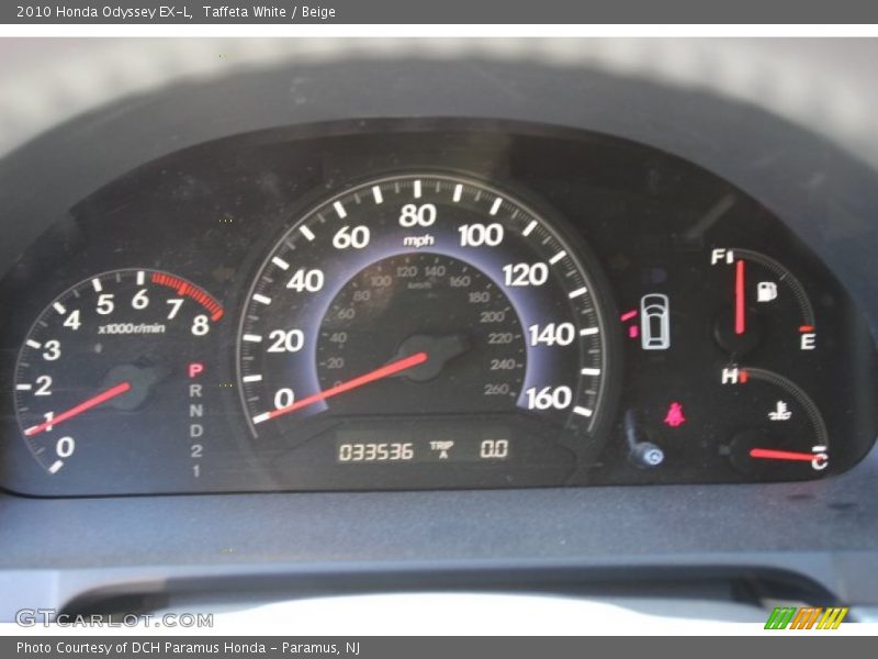  2010 Odyssey EX-L EX-L Gauges