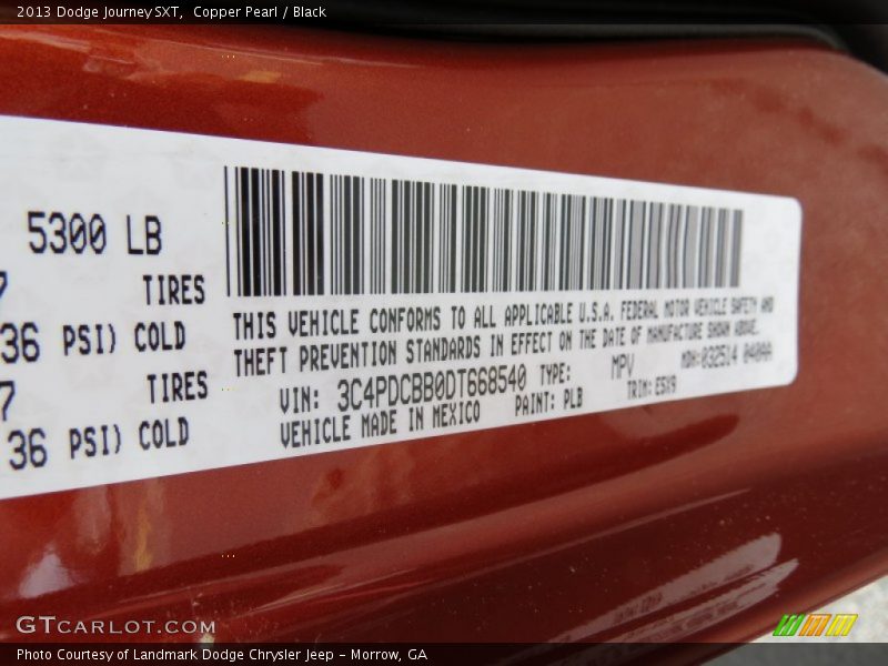 Copper Pearl / Black 2013 Dodge Journey SXT