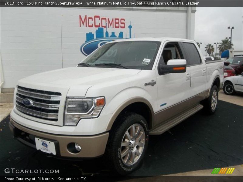 White Platinum Metallic Tri-Coat / King Ranch Chaparral Leather 2013 Ford F150 King Ranch SuperCrew 4x4