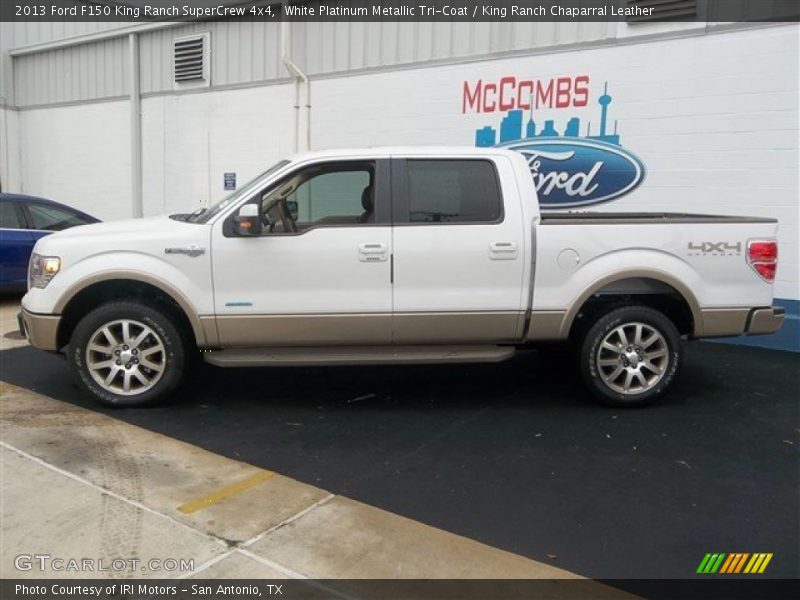 White Platinum Metallic Tri-Coat / King Ranch Chaparral Leather 2013 Ford F150 King Ranch SuperCrew 4x4