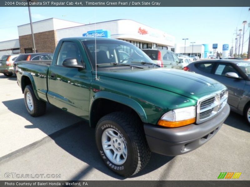 Timberline Green Pearl / Dark Slate Gray 2004 Dodge Dakota SXT Regular Cab 4x4