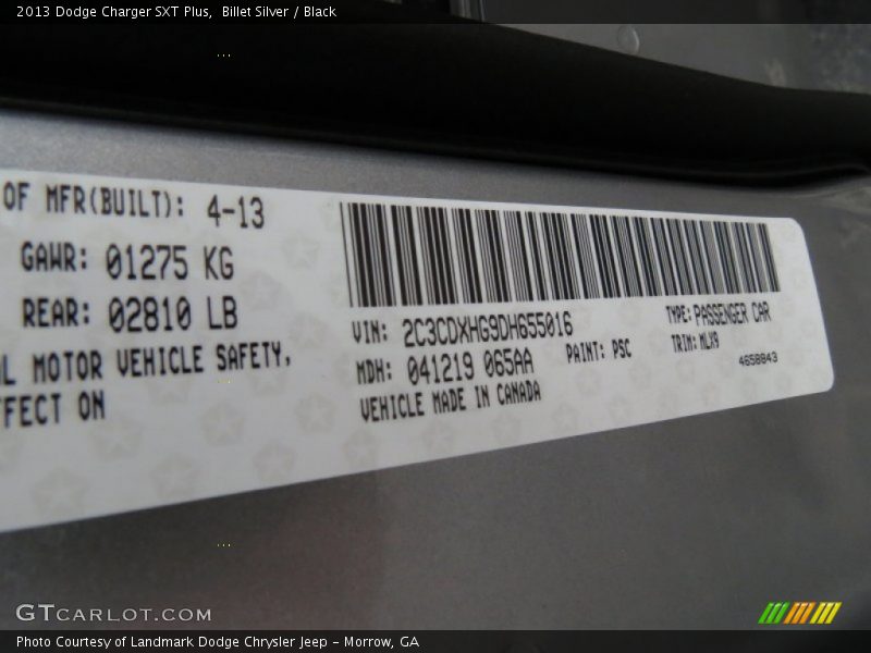 Billet Silver / Black 2013 Dodge Charger SXT Plus