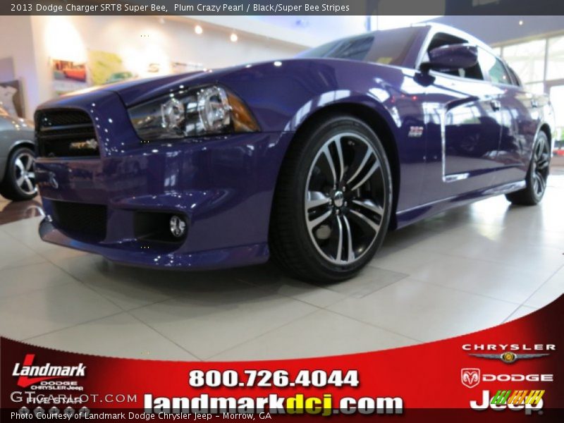 Plum Crazy Pearl / Black/Super Bee Stripes 2013 Dodge Charger SRT8 Super Bee