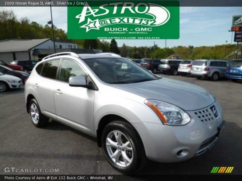 Silver Ice / Gray 2009 Nissan Rogue SL AWD