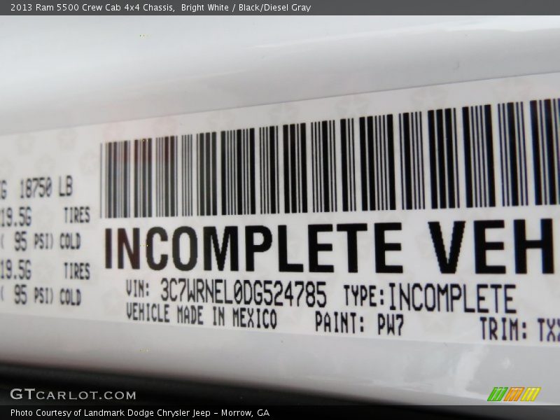 Bright White / Black/Diesel Gray 2013 Ram 5500 Crew Cab 4x4 Chassis