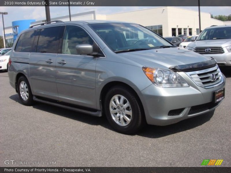 Slate Green Metallic / Gray 2010 Honda Odyssey EX
