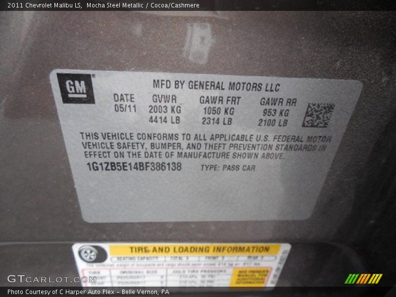 Mocha Steel Metallic / Cocoa/Cashmere 2011 Chevrolet Malibu LS