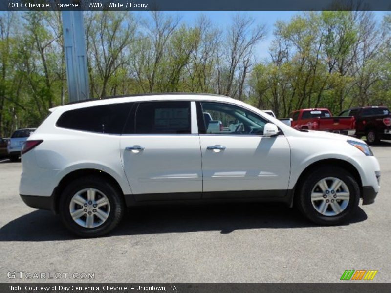 White / Ebony 2013 Chevrolet Traverse LT AWD