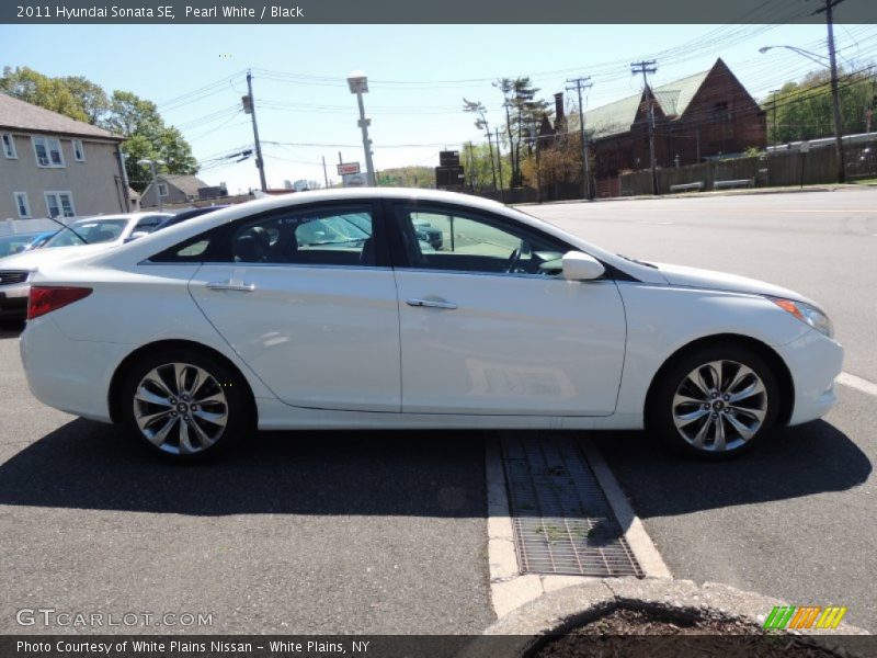 Pearl White / Black 2011 Hyundai Sonata SE