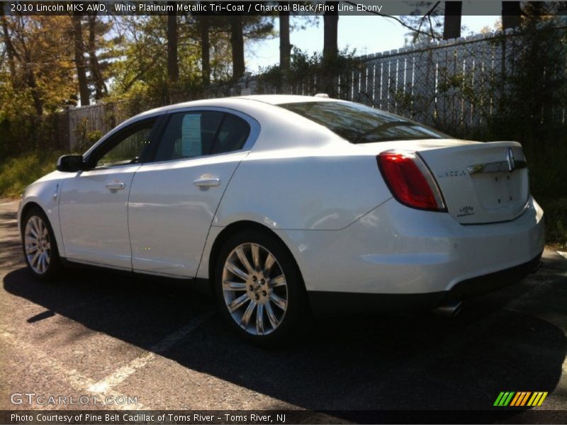White Platinum Metallic Tri-Coat / Charcoal Black/Fine Line Ebony 2010 Lincoln MKS AWD