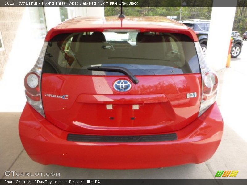 Absolutely Red / Light Blue Gray/Black 2013 Toyota Prius c Hybrid Three