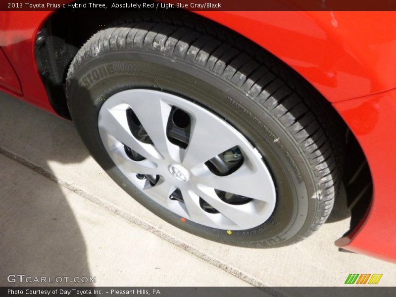 Absolutely Red / Light Blue Gray/Black 2013 Toyota Prius c Hybrid Three