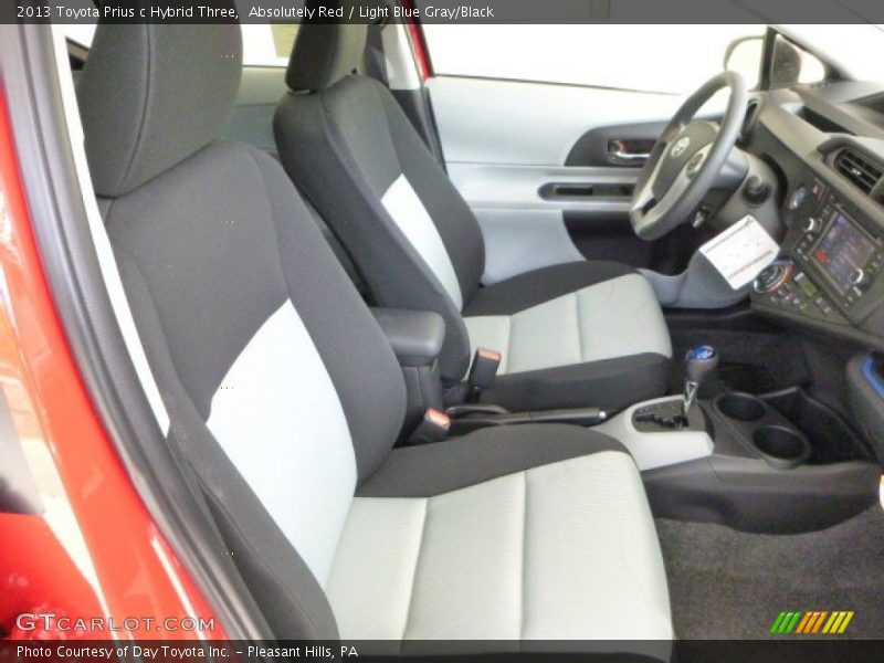Absolutely Red / Light Blue Gray/Black 2013 Toyota Prius c Hybrid Three