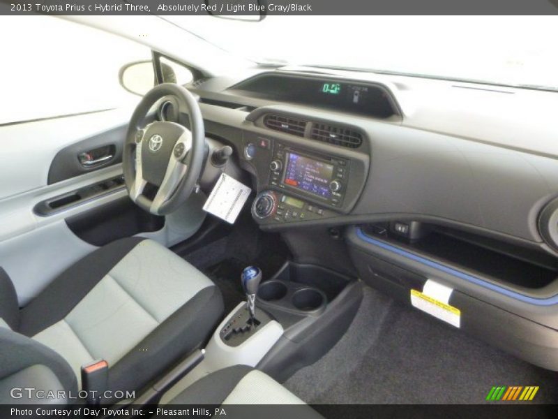 Absolutely Red / Light Blue Gray/Black 2013 Toyota Prius c Hybrid Three