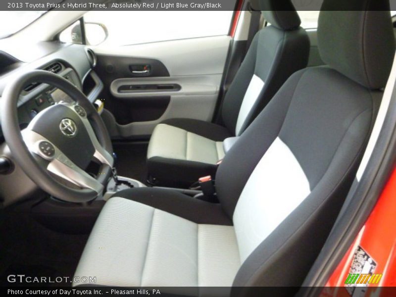 Absolutely Red / Light Blue Gray/Black 2013 Toyota Prius c Hybrid Three