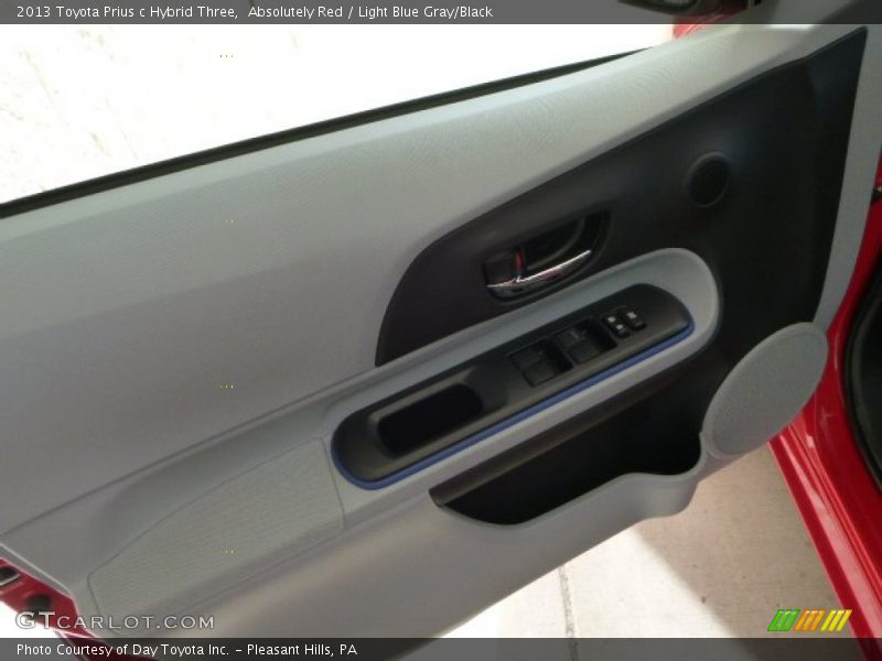 Absolutely Red / Light Blue Gray/Black 2013 Toyota Prius c Hybrid Three