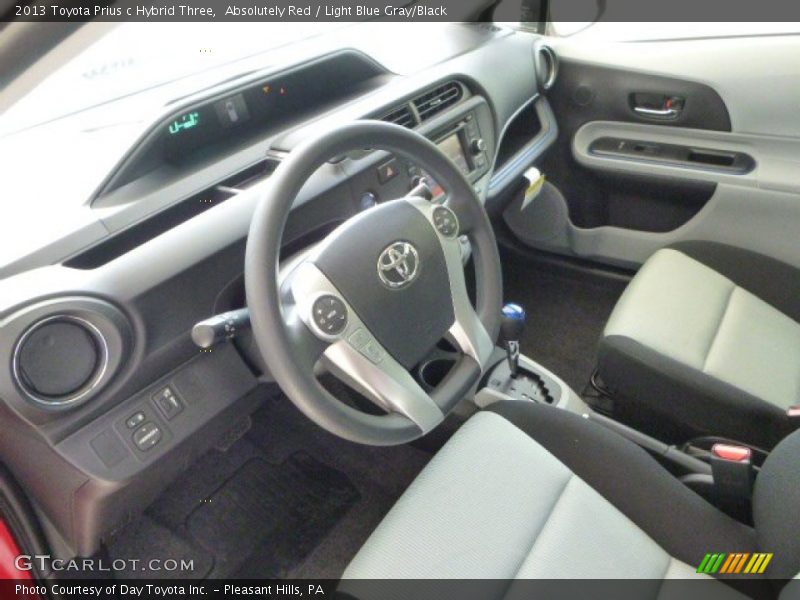 Absolutely Red / Light Blue Gray/Black 2013 Toyota Prius c Hybrid Three