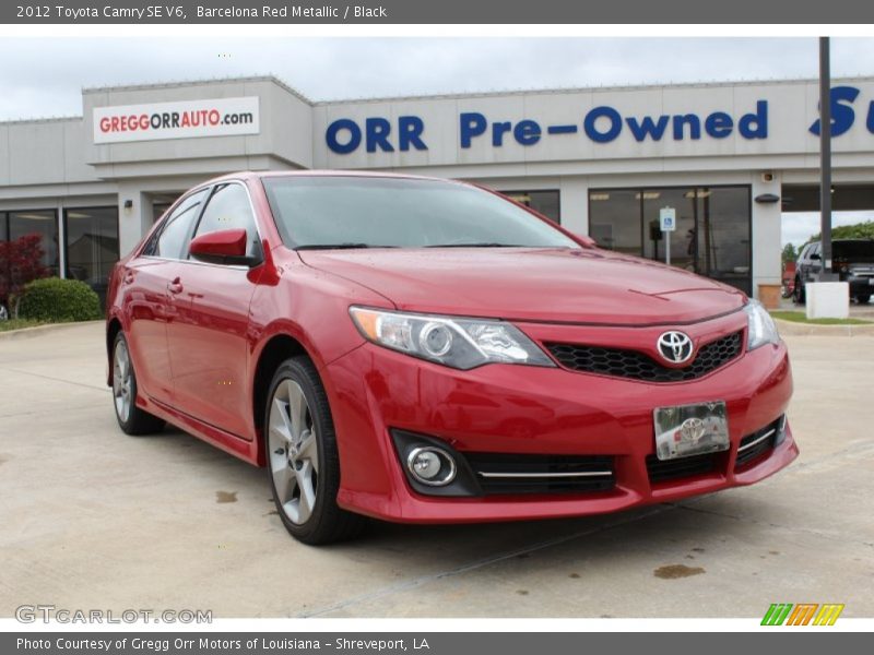 Barcelona Red Metallic / Black 2012 Toyota Camry SE V6